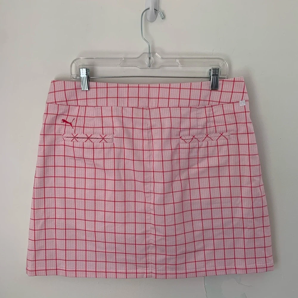 Puma Pink Sporty Checked Skort Size 12 Tennis Golf